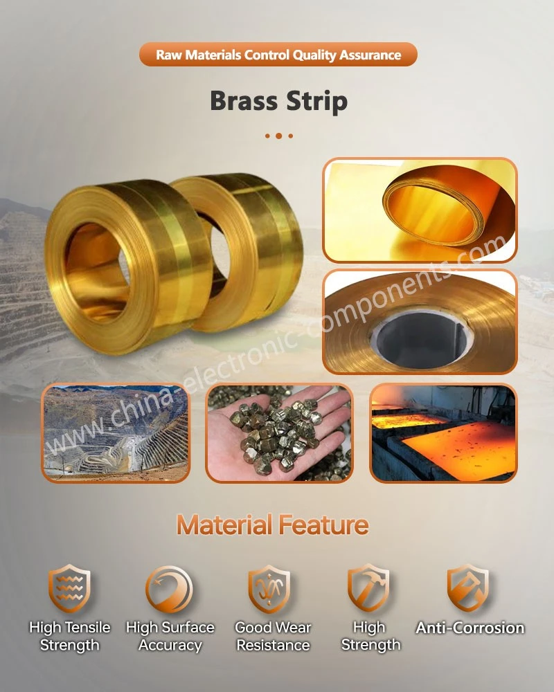 Brass Strip for Brass Metal Socket Terminal Metal Stamping Parts Brass Strip for Brass Metal Socket Terminal Metal Stamping Parts