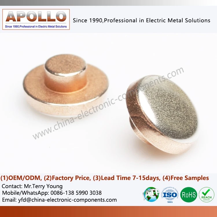 Silver-copper composite sheet contacts Silver-copper composite sheet contacts