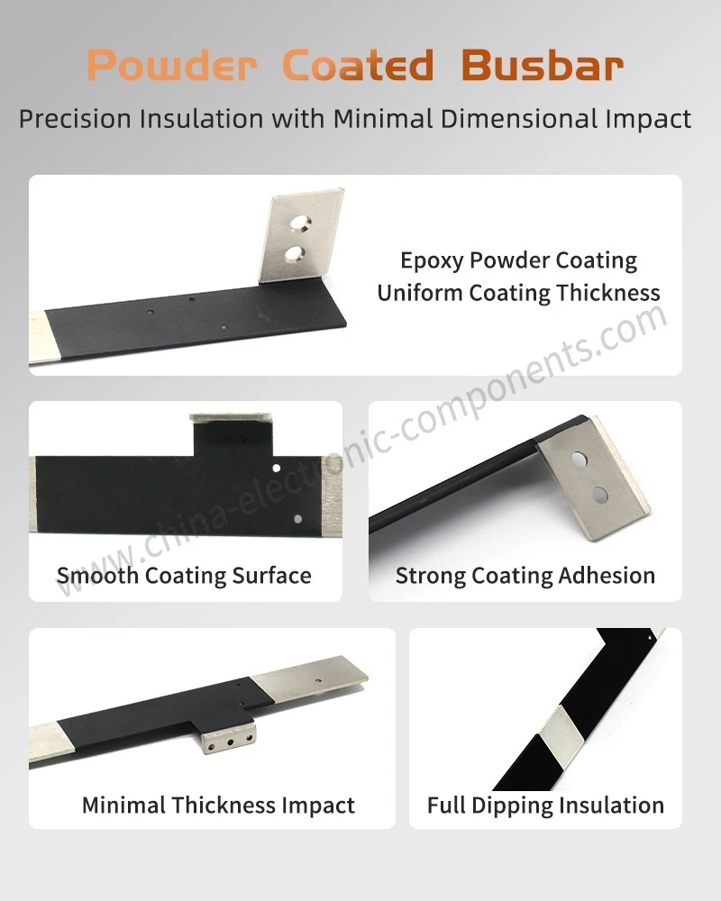 Powder Coating Cu Busbar for Precision Insulation with Minimal Dimensional Impact Powder Coating Cu Busbar for Precision Insulation with Minimal Dimensional Impact