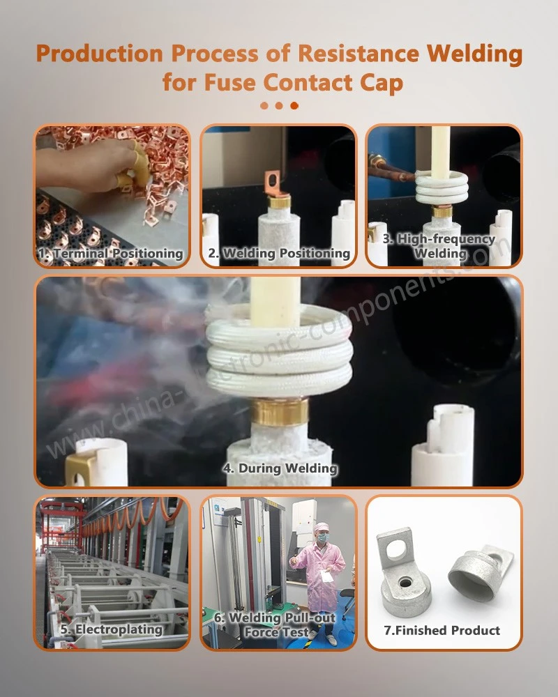 Production process of resistance welding for copper cap contact for electric cars Production process of resistance welding for copper cap contact for electric cars