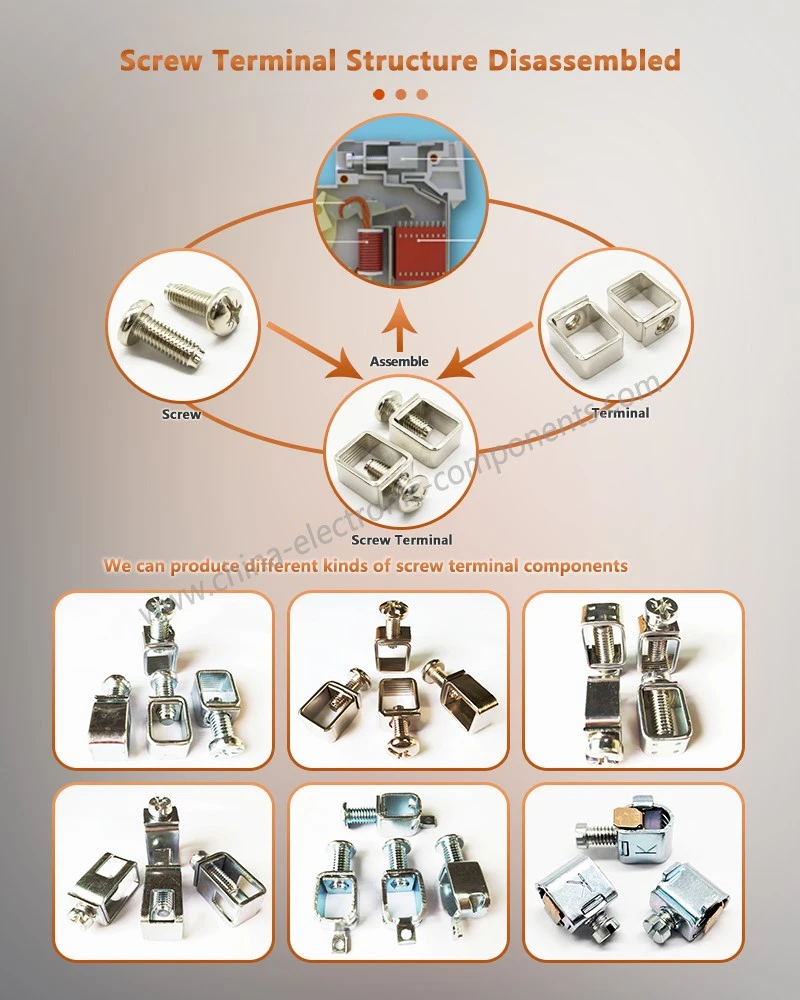 Screw Clamp Connecting Terminal Block Structure Disassembled Screw Clamp Connecting Terminal Block Structure Disassembled
