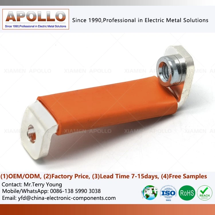 Copper Busbar with Tin Plated Heat Shrink Tubing Copper Busbar with Tin Plated Heat Shrink Tubing